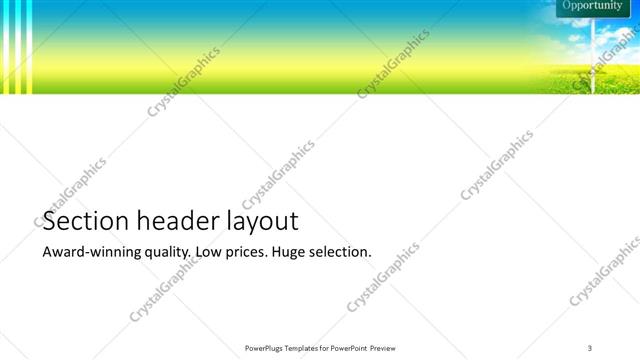 Section Header presentation slide layout