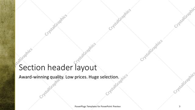 Section Header presentation slide layout