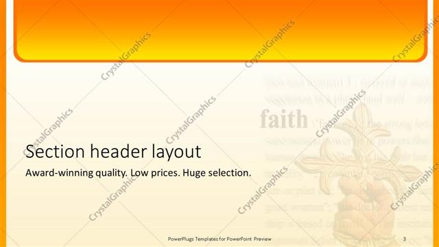 Section Header presentation slide layout