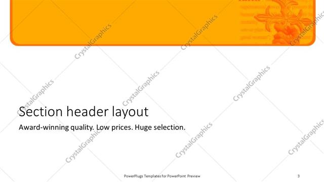 Section Header presentation slide layout