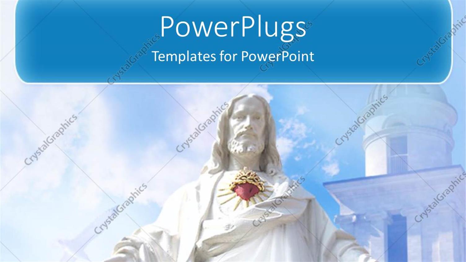 Featuring Large Image of Jesus with Red Heart on his Chest