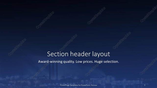 Section Header presentation slide layout