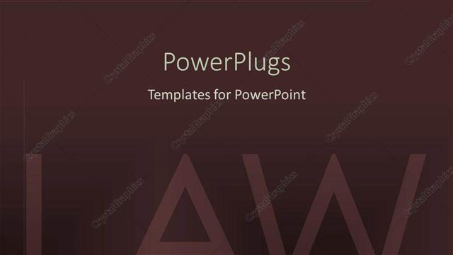  Presentation with law - Large law text on a dark chocolate colored background