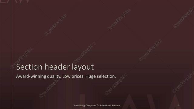 Section Header presentation slide layout