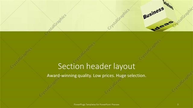 Section Header presentation slide layout