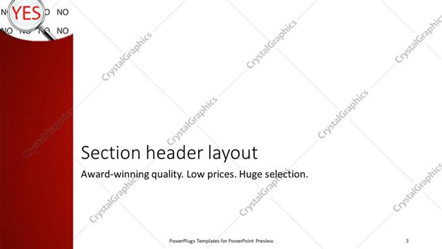 Section Header presentation slide layout