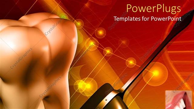  Presentation with medical hammer - Large model tooth with reflex hammer and woman's smile