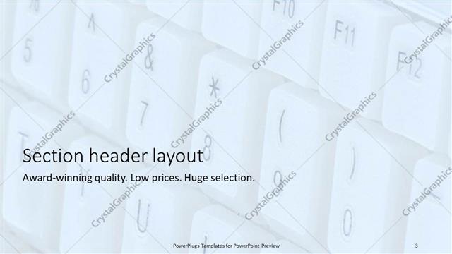 Section Header presentation slide layout