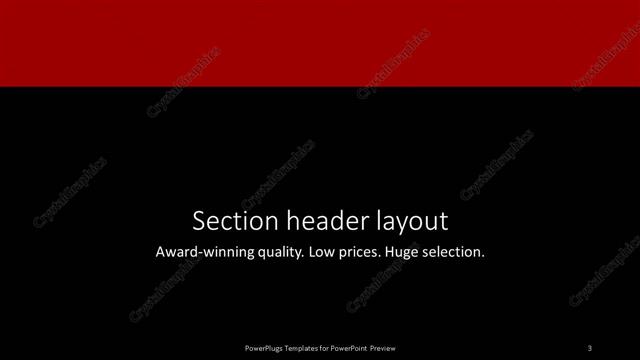 Section Header presentation slide layout