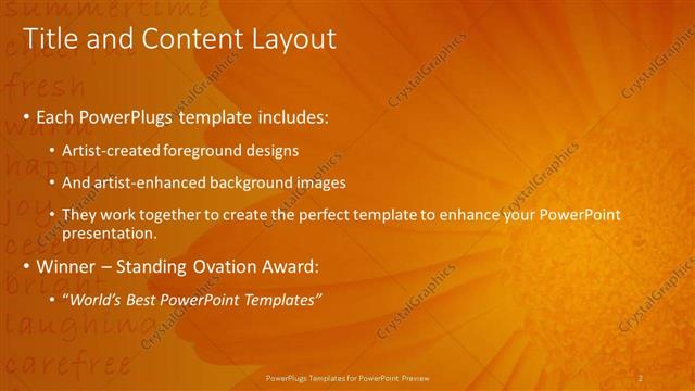 Title and Content presentation slide layout