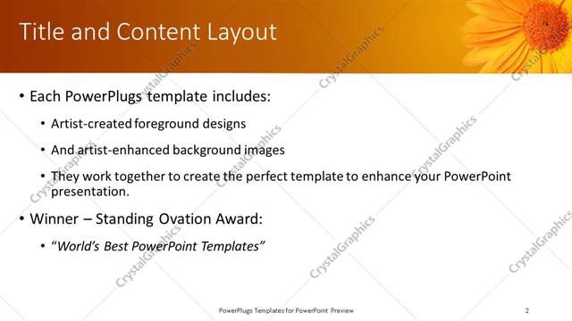 Title and Content presentation slide layout