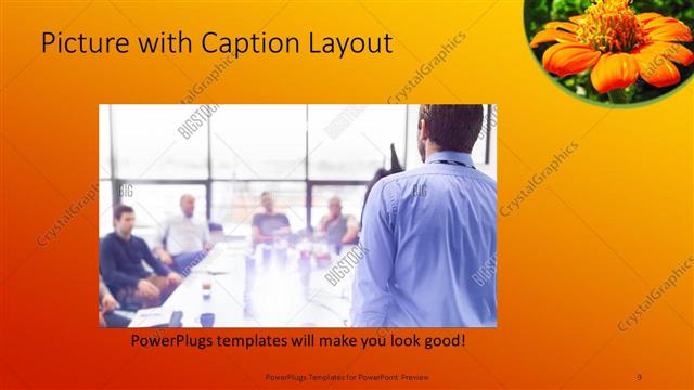 Picture with Caption presentation slide layout