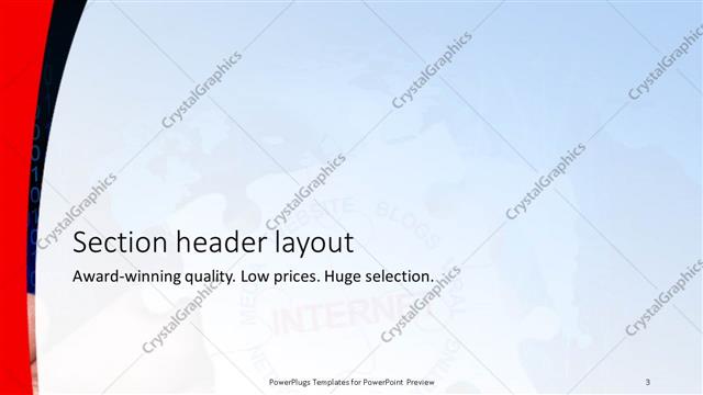 Section Header presentation slide layout