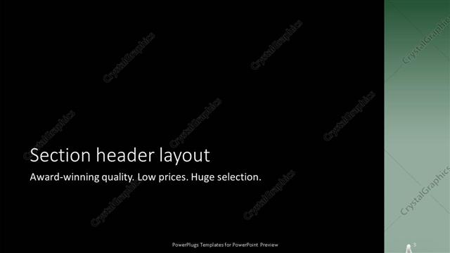 Section Header presentation slide layout
