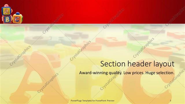 Section Header presentation slide layout