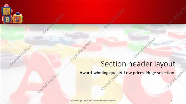 Section Header presentation slide layout