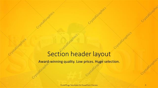 Section Header presentation slide layout