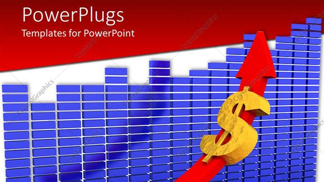  Presentation with dollar sign - A large red arrow with a large dollar sign on it