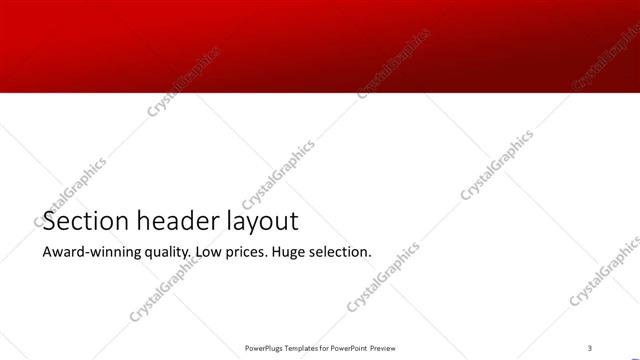 Section Header presentation slide layout