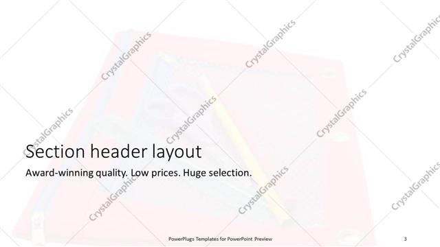 Section Header presentation slide layout