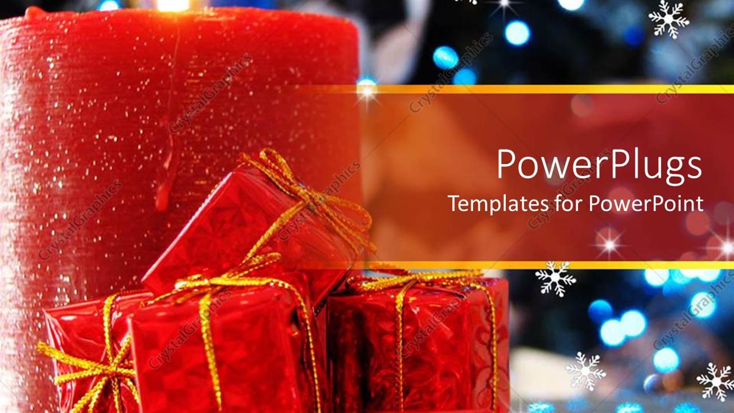 Featuring a large Red Candle with some small Red Gift Boxes