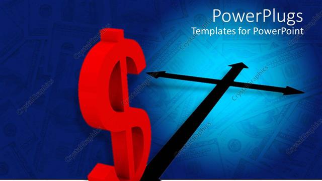  Presentation with dollar sign - A large red dollar sign on a cross target