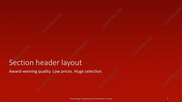 Section Header presentation slide layout