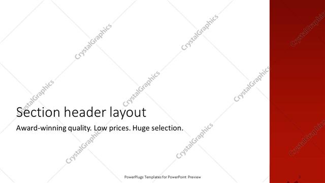 Section Header presentation slide layout