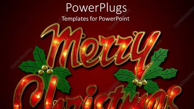  Presentation with merry christmas - Large red merry Christmas text on a red background