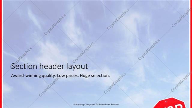 Section Header presentation slide layout