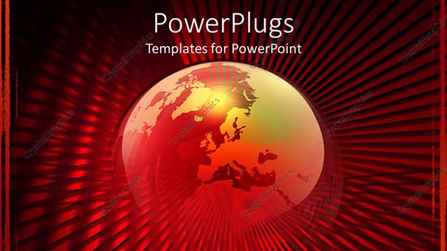  Presentation with red globe - A large red transparent globe on a red background