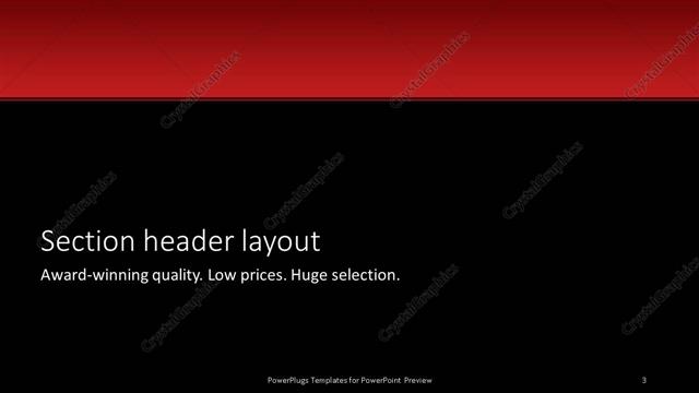 Section Header presentation slide layout