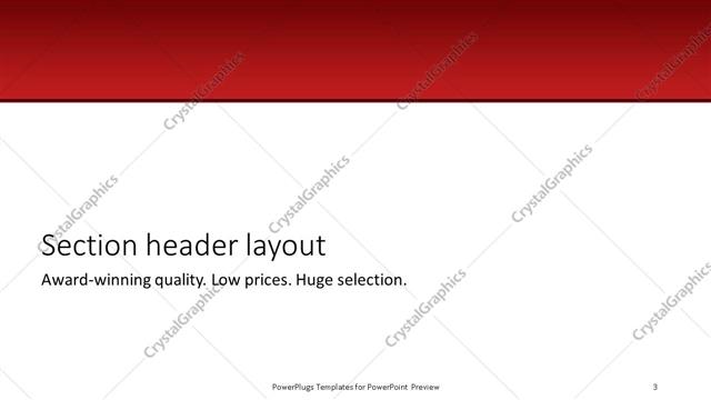 Section Header presentation slide layout