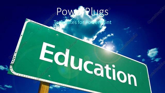  Presentation with road - A large road sign on a clear blue sky