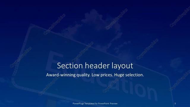 Section Header presentation slide layout