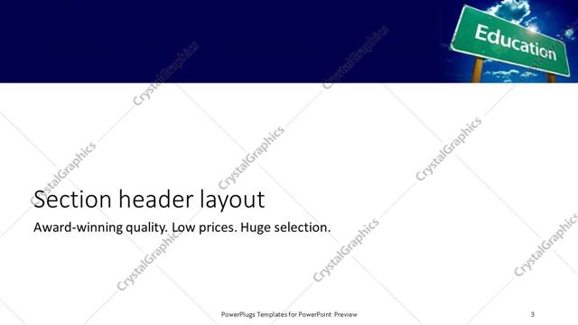 Section Header presentation slide layout