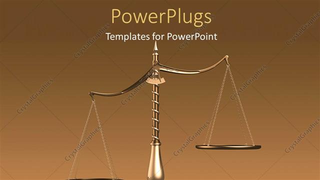 Presentation with justice - A large scale with one side lower than the other