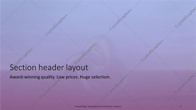 Section Header presentation slide layout