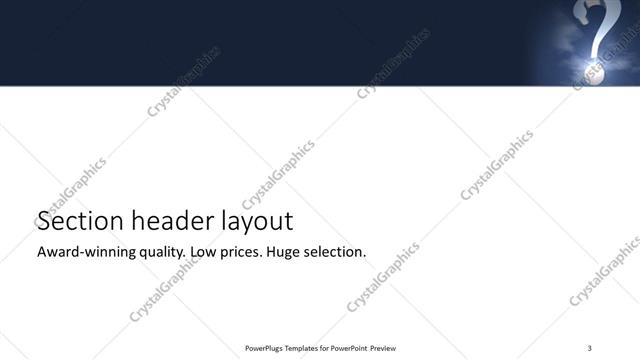 Section Header presentation slide layout