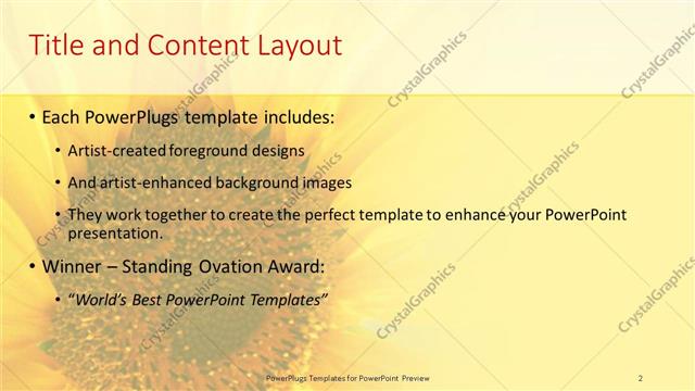 Title and Content presentation slide layout