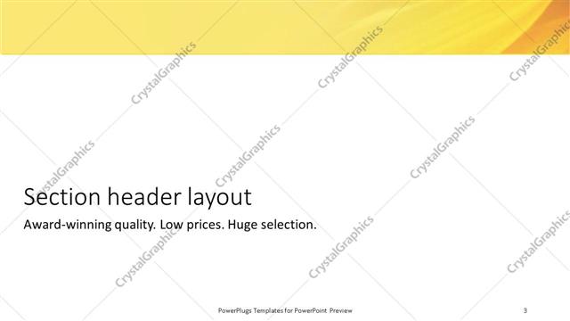 Section Header presentation slide layout