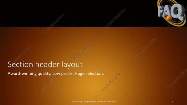 Section Header presentation slide layout