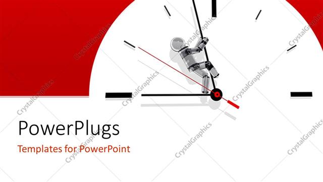  Presentation with save - A large white clock on a red colored background