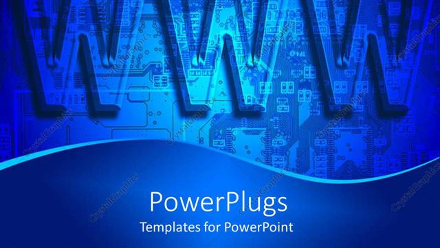  Presentation with Chip - Large WWW text on a blue micro chip background