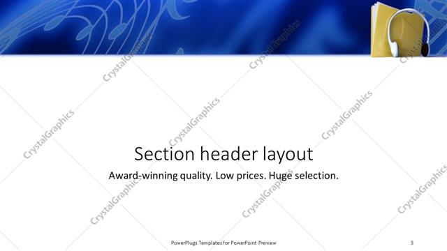 Section Header presentation slide layout