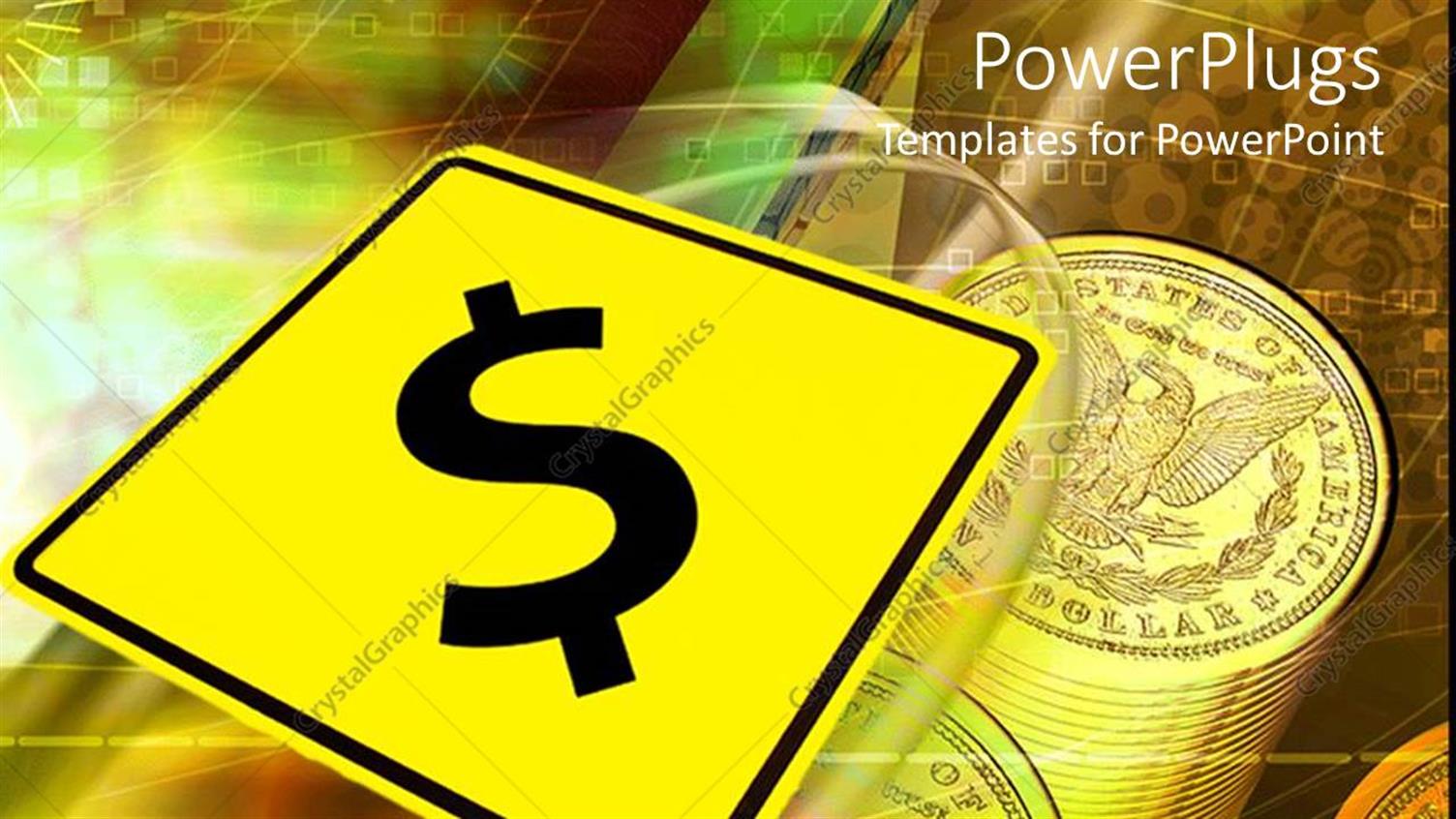 Featuring a large Yellow Sign Post with a Dollar Sing on it