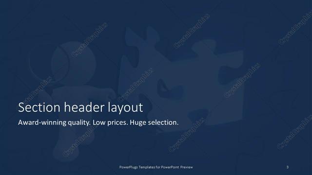 Section Header presentation slide layout