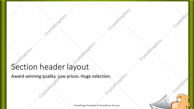 Section Header presentation slide layout