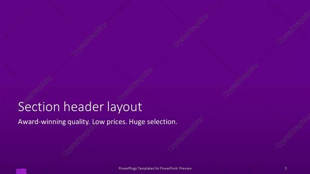 Section Header presentation slide layout