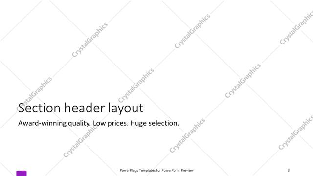 Section Header presentation slide layout